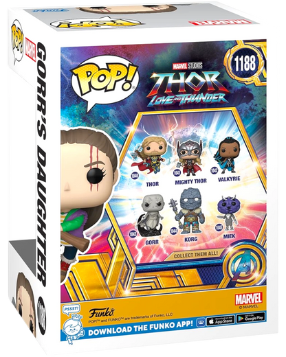 More Than Diecast Thor: Love and Thunder Gorr's Daughter Funko Pop! Vinyl Figure #1188, 2023 Convention Exclusive, holding Stormbreaker.