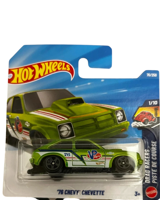 More Than Diecast Hot Wheels 1976 Chevrolet Chevette green die-cast car in short card packaging