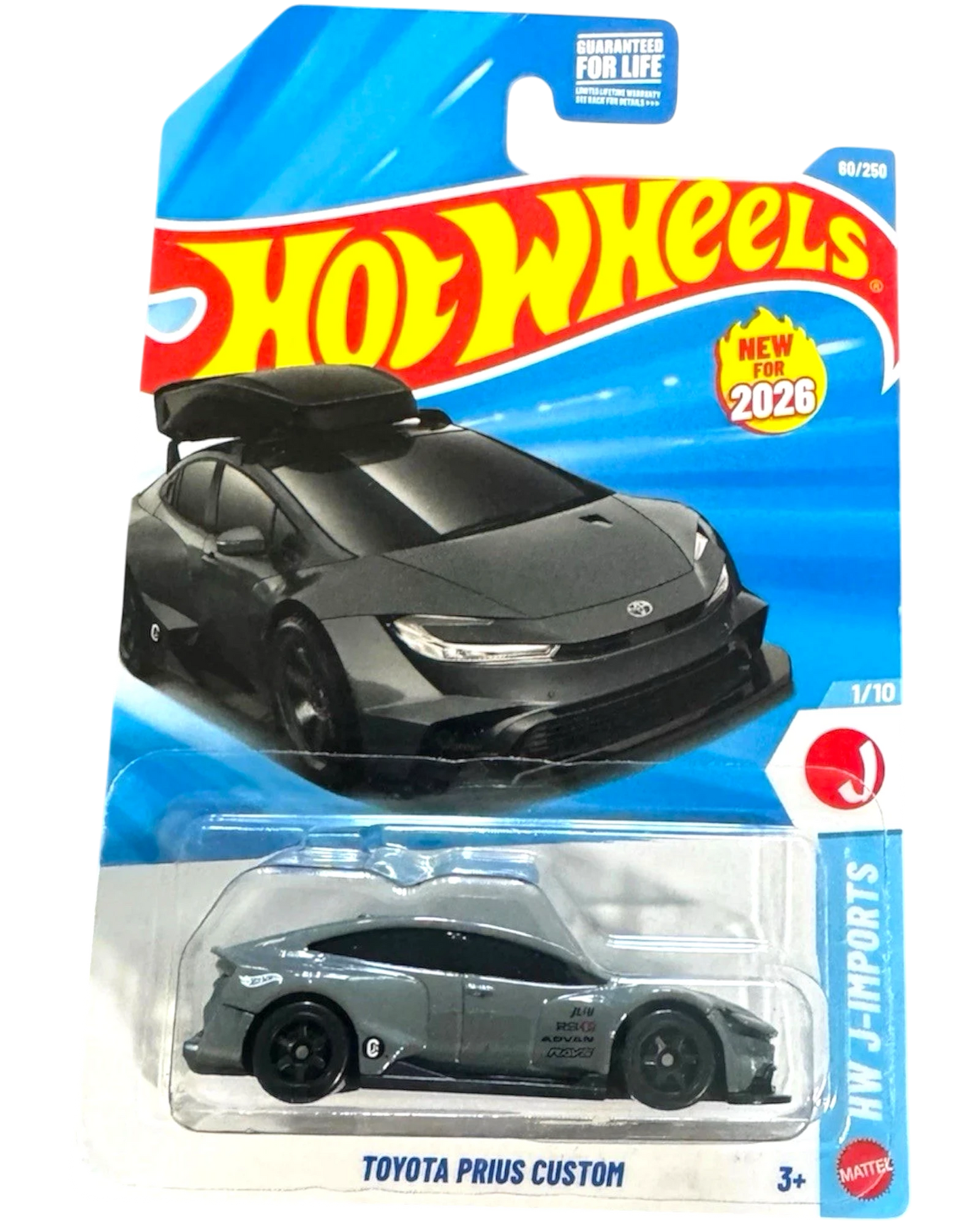 More Than Diecast Hot Wheels grey Toyota Prius Custom JDM die-cast car in original blister packaging
