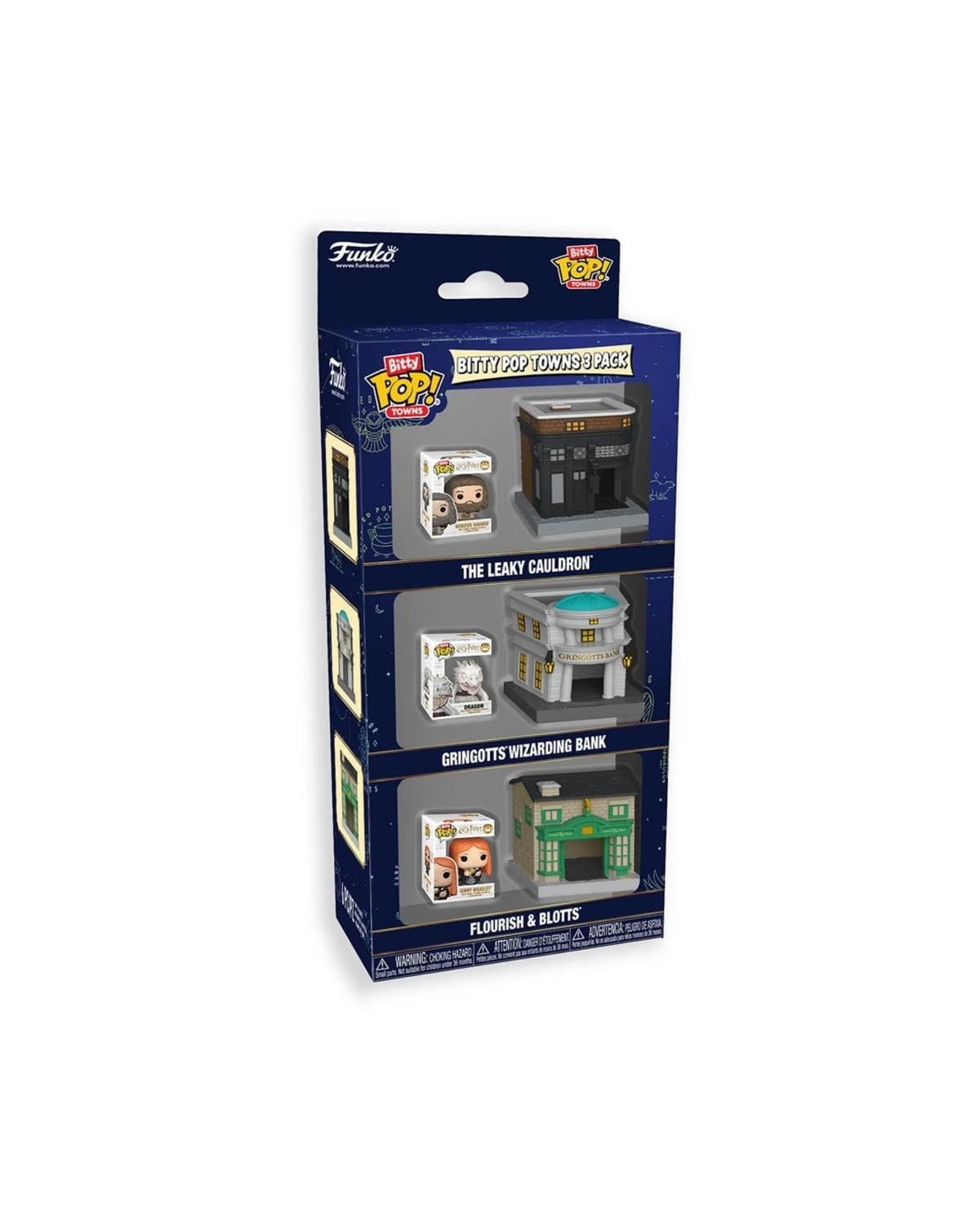More Than Diecast Funko Bitty Pop! Town Harry Potter 3-pack featuring The Leaky Cauldron, Gringotts, and Flourish & Blotts
