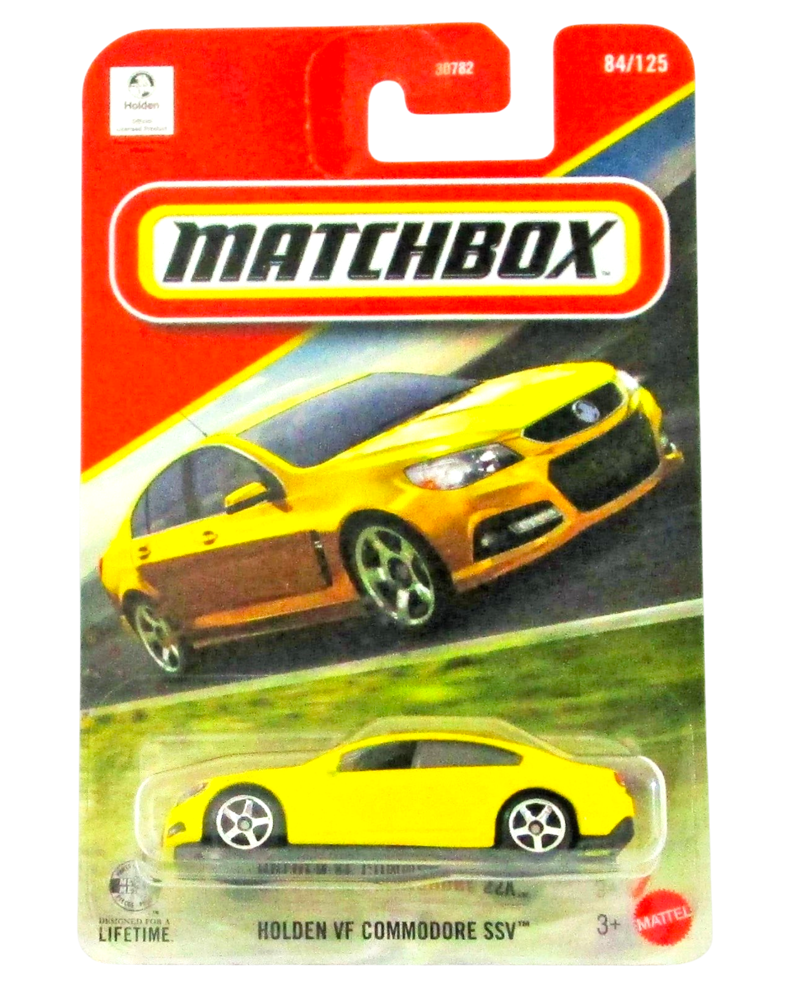 More Than Diecast Matchbox 2026 Holden VF Commodore SSV yellow die-cast car in original blister pack packaging