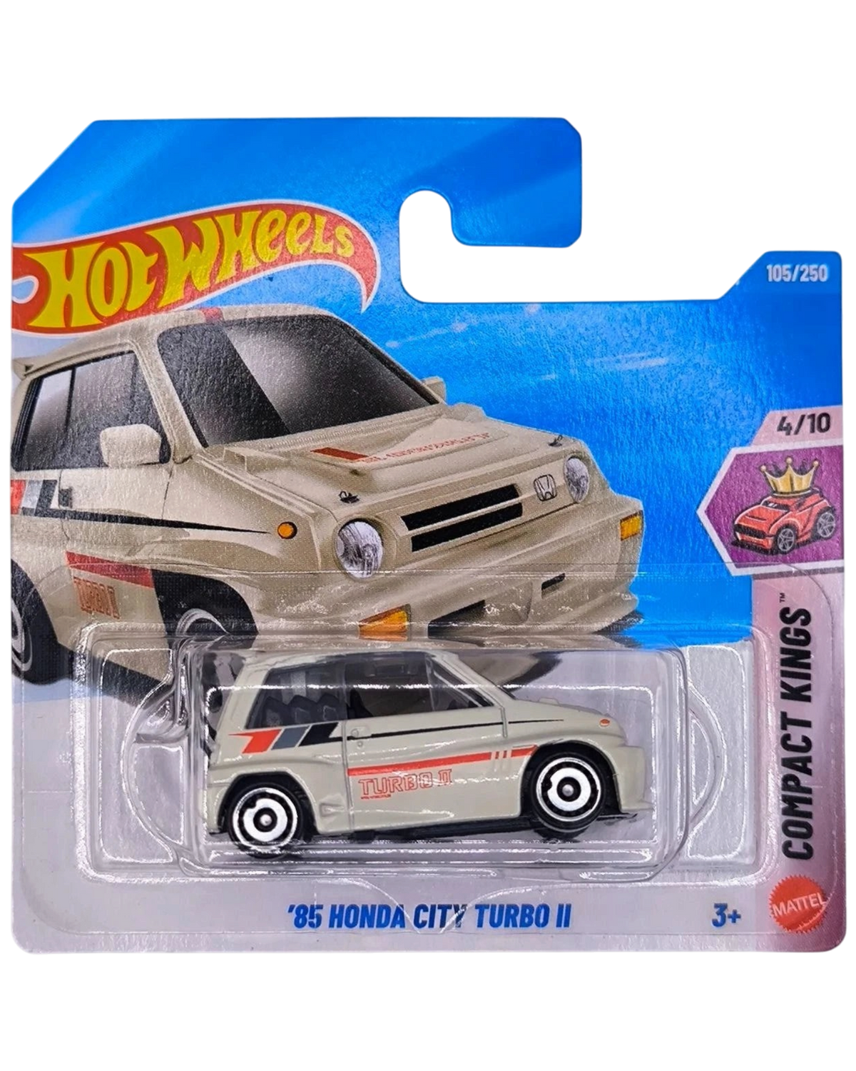 More Than Diecast Hot Wheels 1985 Honda City Turbo II white die-cast car in short card packaging