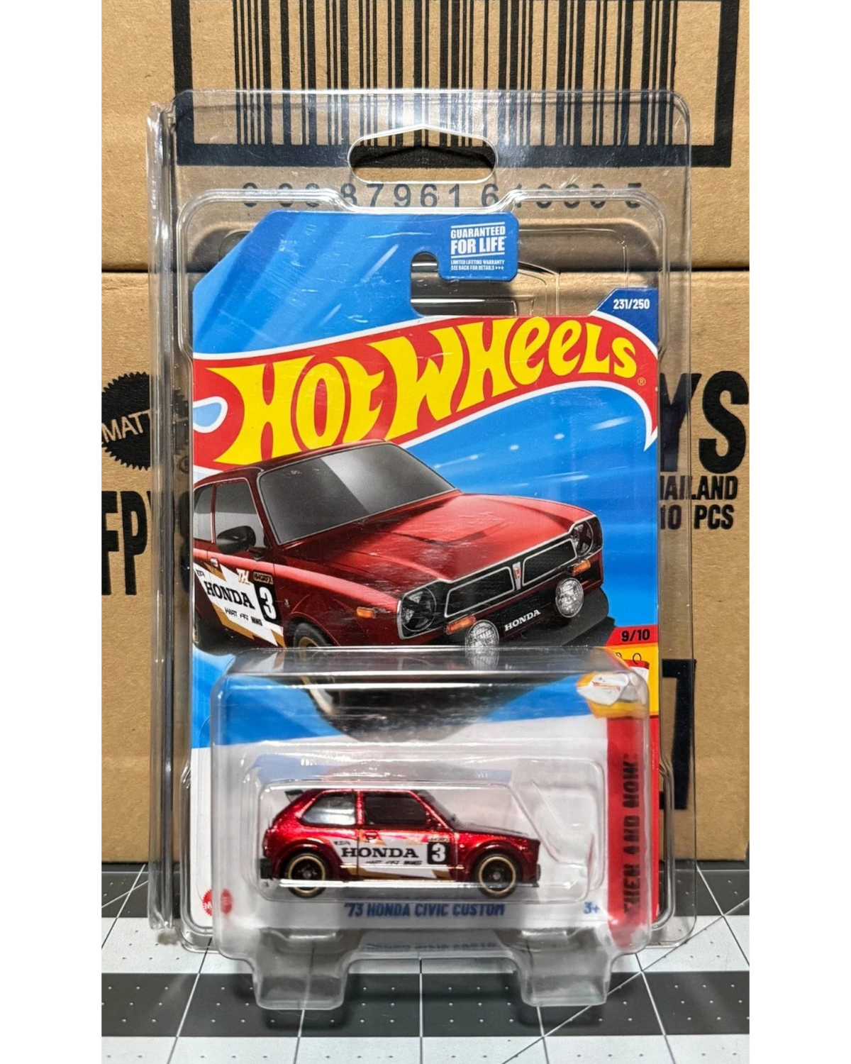 More Than Diecast 2025 Hot Wheels 73 Honda Civic Custom Super Treasure Hunt die-cast car in Spectraflame red