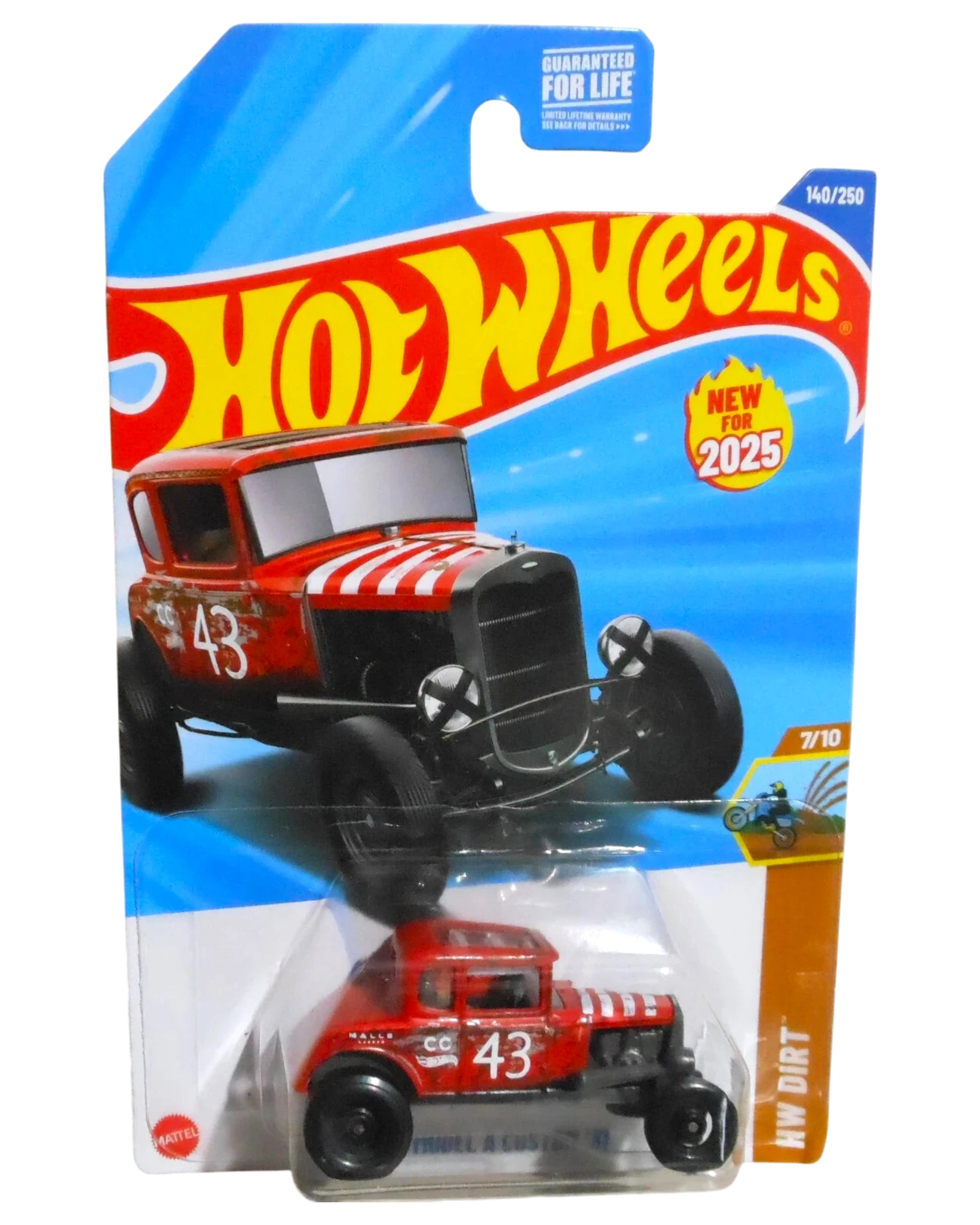 More Than Diecast 2025 Hot Wheels 1932 Ford custom red diecast car with number 43 in original blister packaging