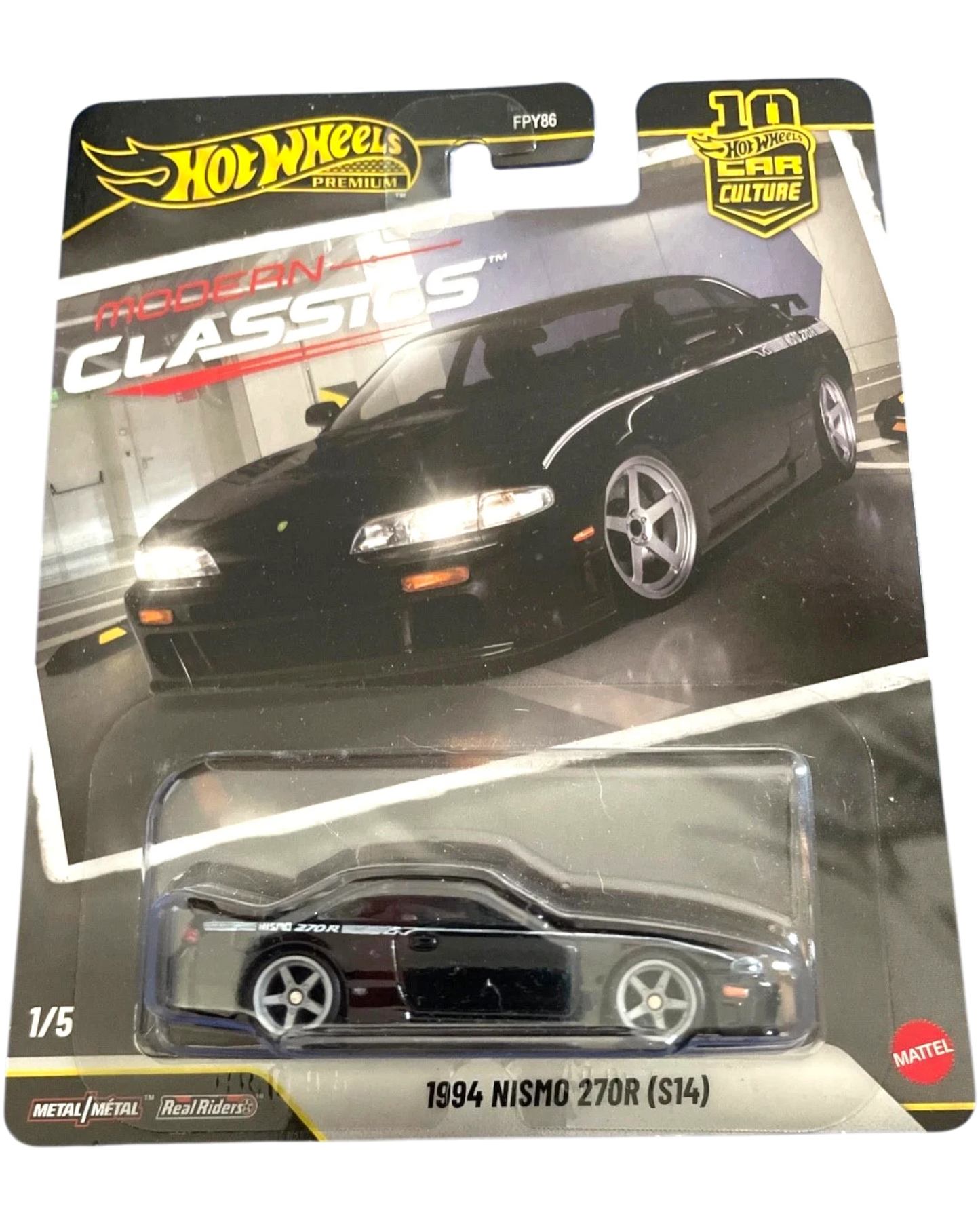 More Than Diecast Hot Wheels Premium 1994 Nismo 270R S14 black diecast car in packaging
