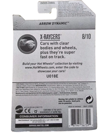 More Than Diecast 2017 Arrow Dynamic X-Raycers 8/10 Hot Wheels treasure hunt toy car packaging.