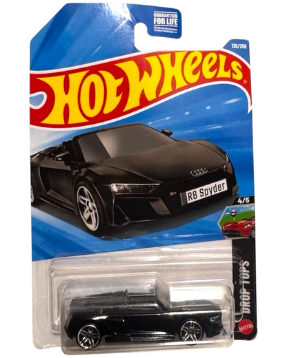 More Than Diecast Hot Wheels Audi R8 Spyder black convertible 1:64 scale die-cast car in original blister packaging