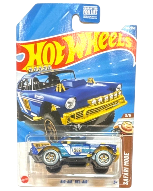 More Than Diecast Hot Wheels Big Air Bel-Air Safari Mode blue 1:64 die-cast car with lifted off-road styling