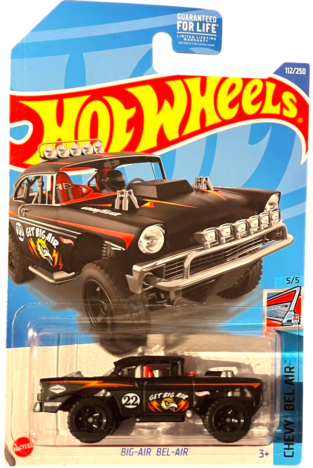 More Than Diecast Hot Wheels Big-Air Bel-Air black 1:64 scale die-cast gasser car in original blister packaging