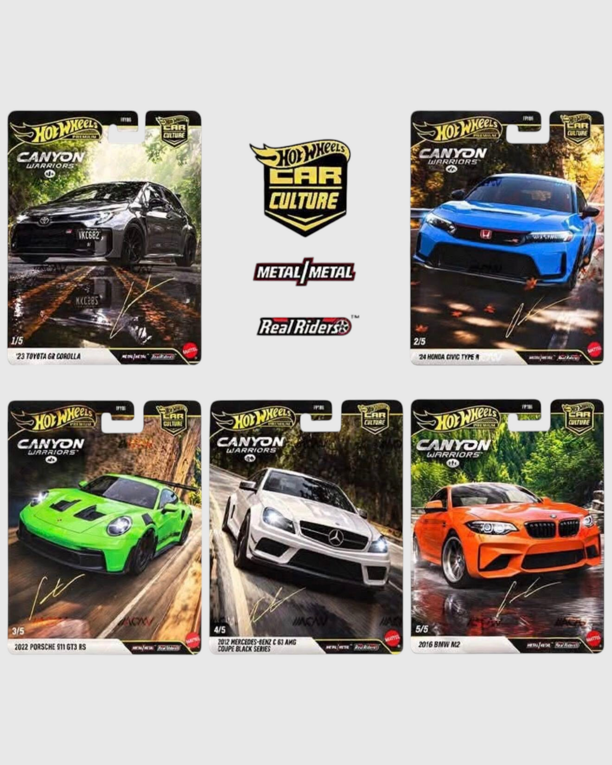 More Than Diecast Hot Wheels Car Culture Canyon Warriors 1:64 scale die-cast car collection set of five models.