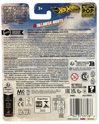 More Than Diecast Hot Wheels Talladega Nights Reese Bobby's 69 Chevelle SS 396 packaging back view