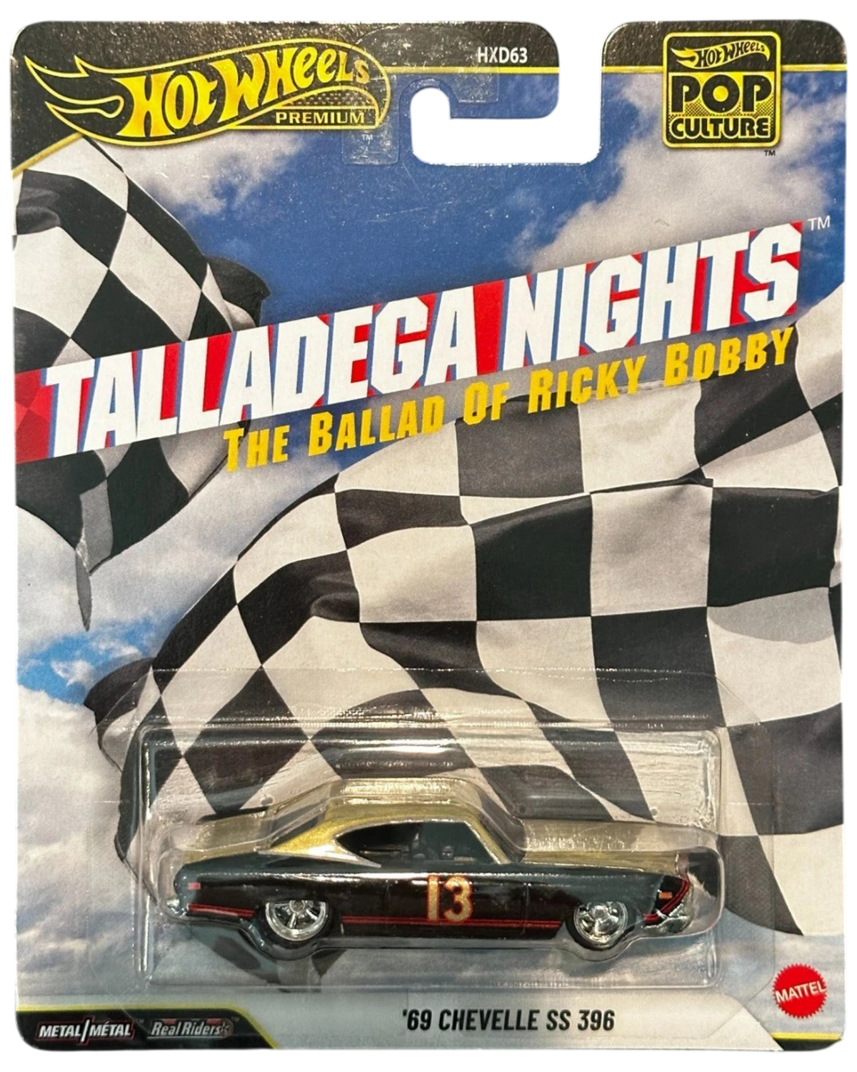 More Than Diecast Hot Wheels Talladega Nights 1969 Chevelle SS 396 diecast car in original blister card packaging
