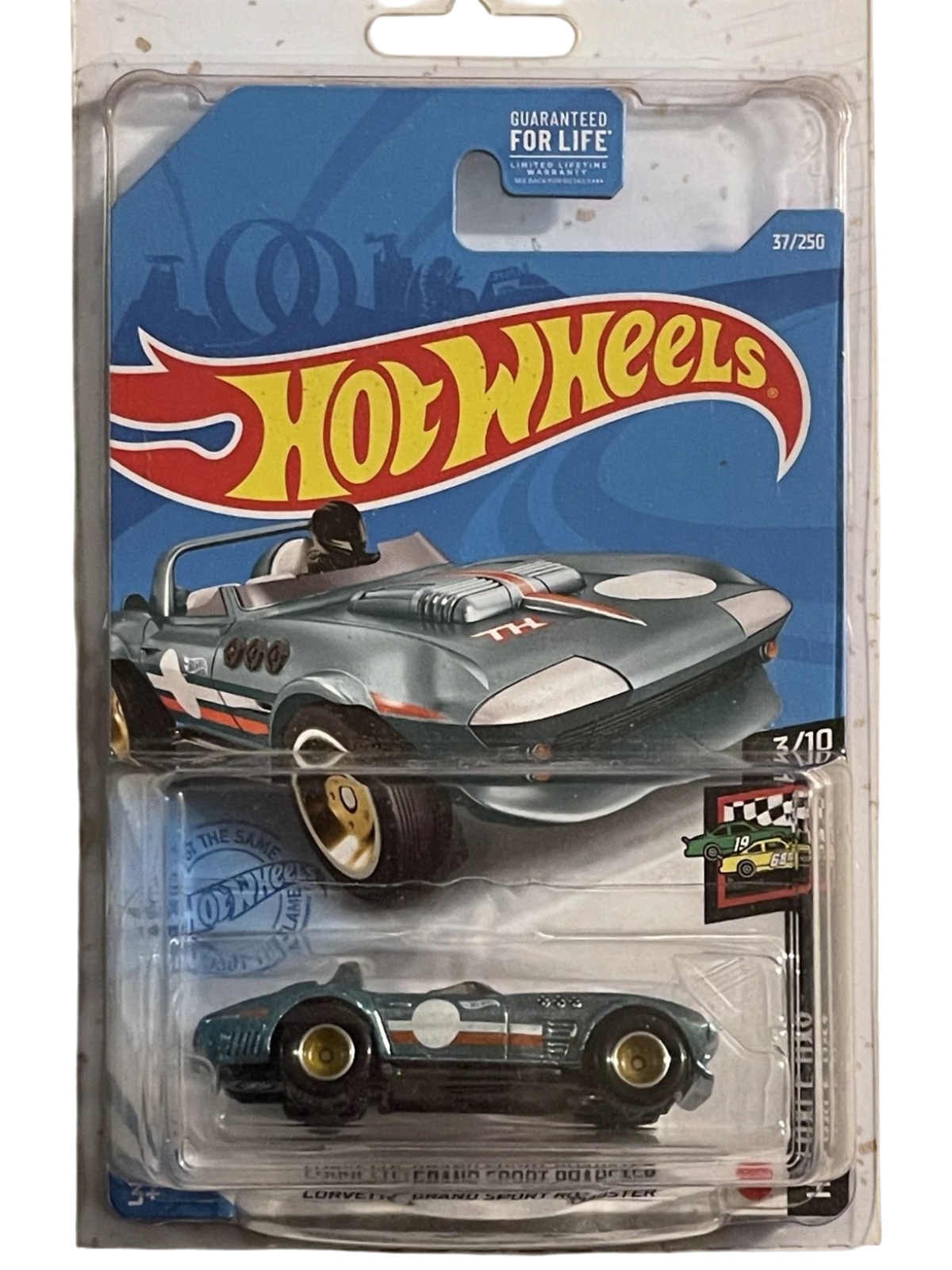 More Than Diecast Hot Wheels Super Treasure Hunt Corvette Grand Sport Roadster in original blister packaging
