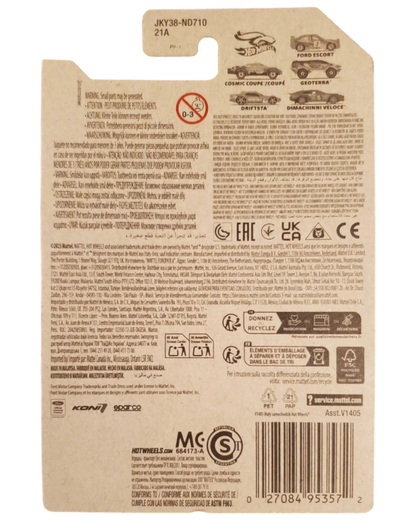 More Than Diecast Hot Wheels 2026 Spring Series Cosmic Coupe diecast collector car packaging with product details and warnings.