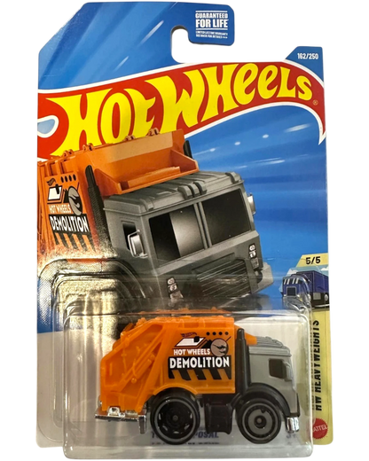 More Than Diecast - Orange and grey Hot Wheels Total Disposal demolition truck toy, 162/250