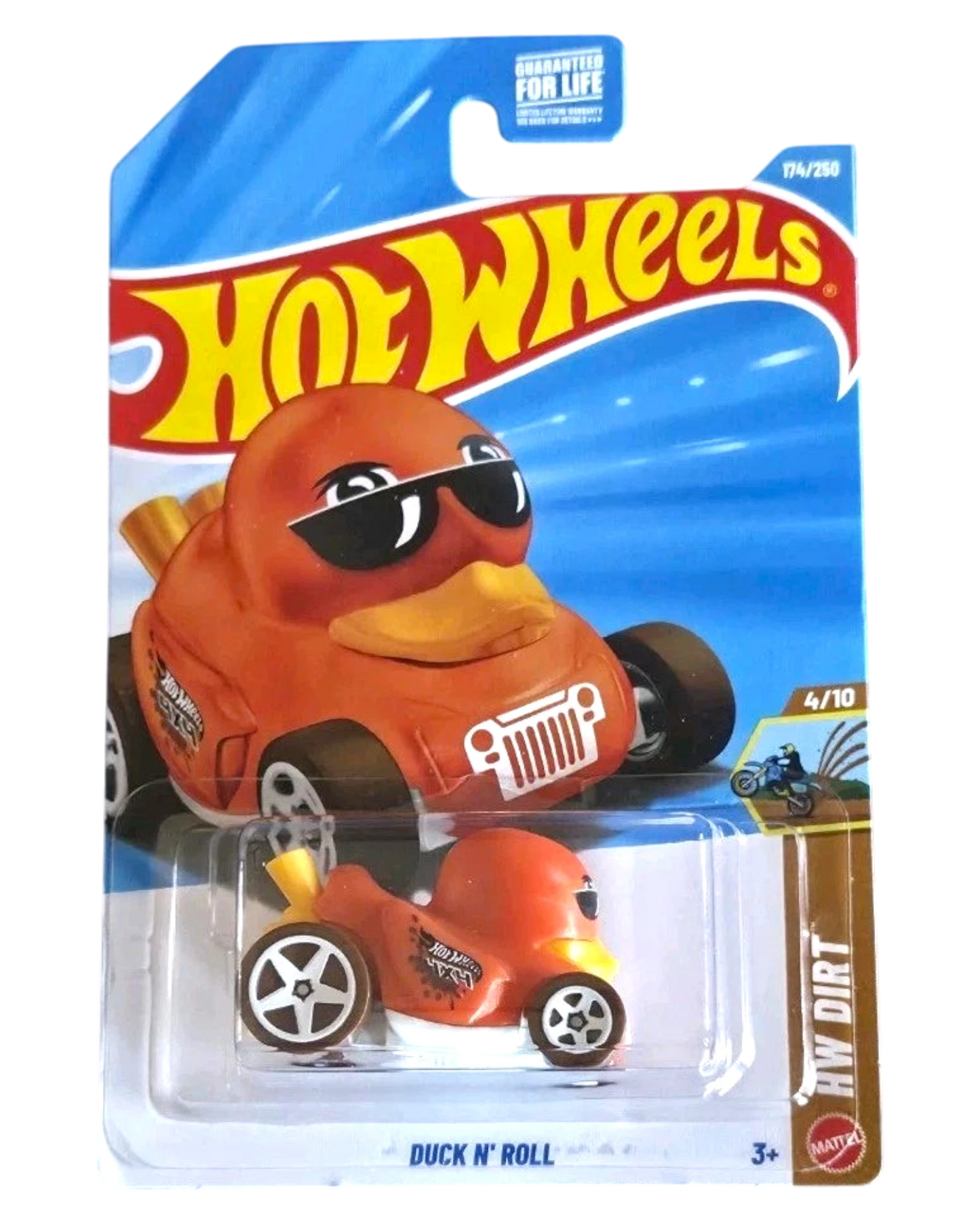 More Than Diecast Hot Wheels Duck N' Roll orange rubber duck toy car in original blister pack packaging