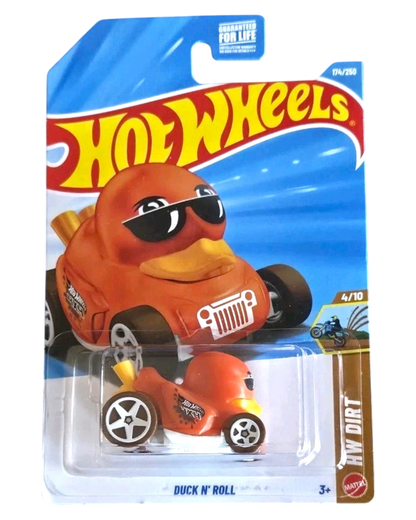 More Than Diecast Hot Wheels Duck N' Roll orange rubber duck toy car in original blister pack packaging