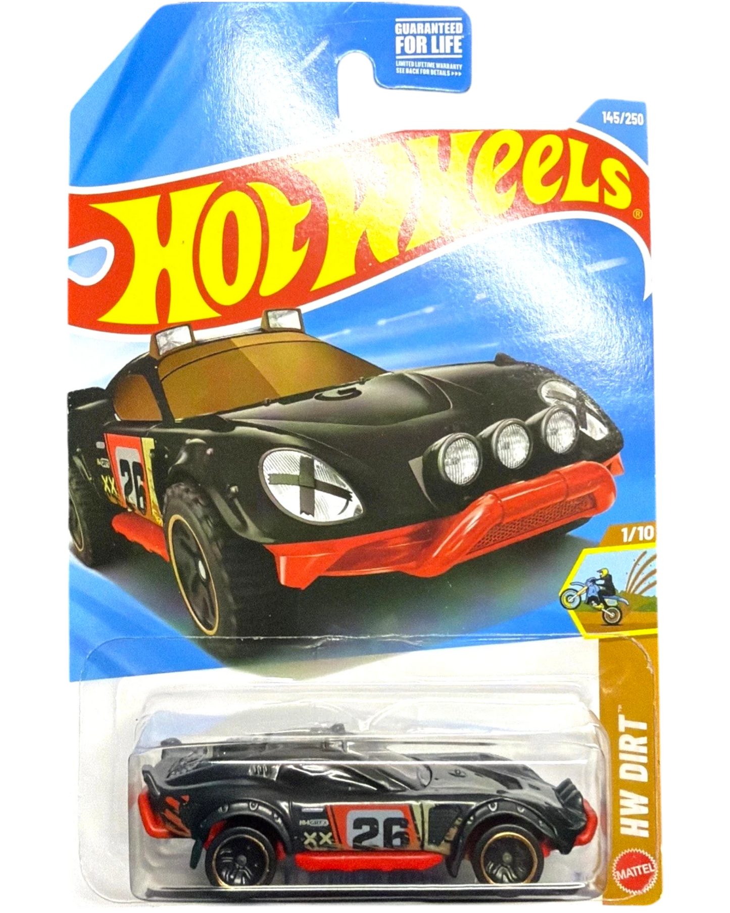 More Than Diecast Hot Wheels El Segundo Rallye toy car, black with red accents and number 26. Designed for dirt racing.