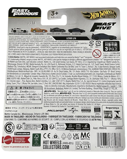 More Than Diecast Hot Wheels Premium Fast & Furious 25th Anniversary set packaging back view with product details