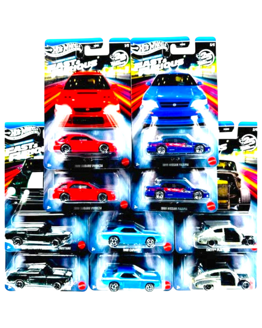 More Than Diecast Hot Wheels Silver Series Fast & Furious 25th Anniversary 1:64 scale die-cast cars, Case N. Includes 10 cars with silver deco.