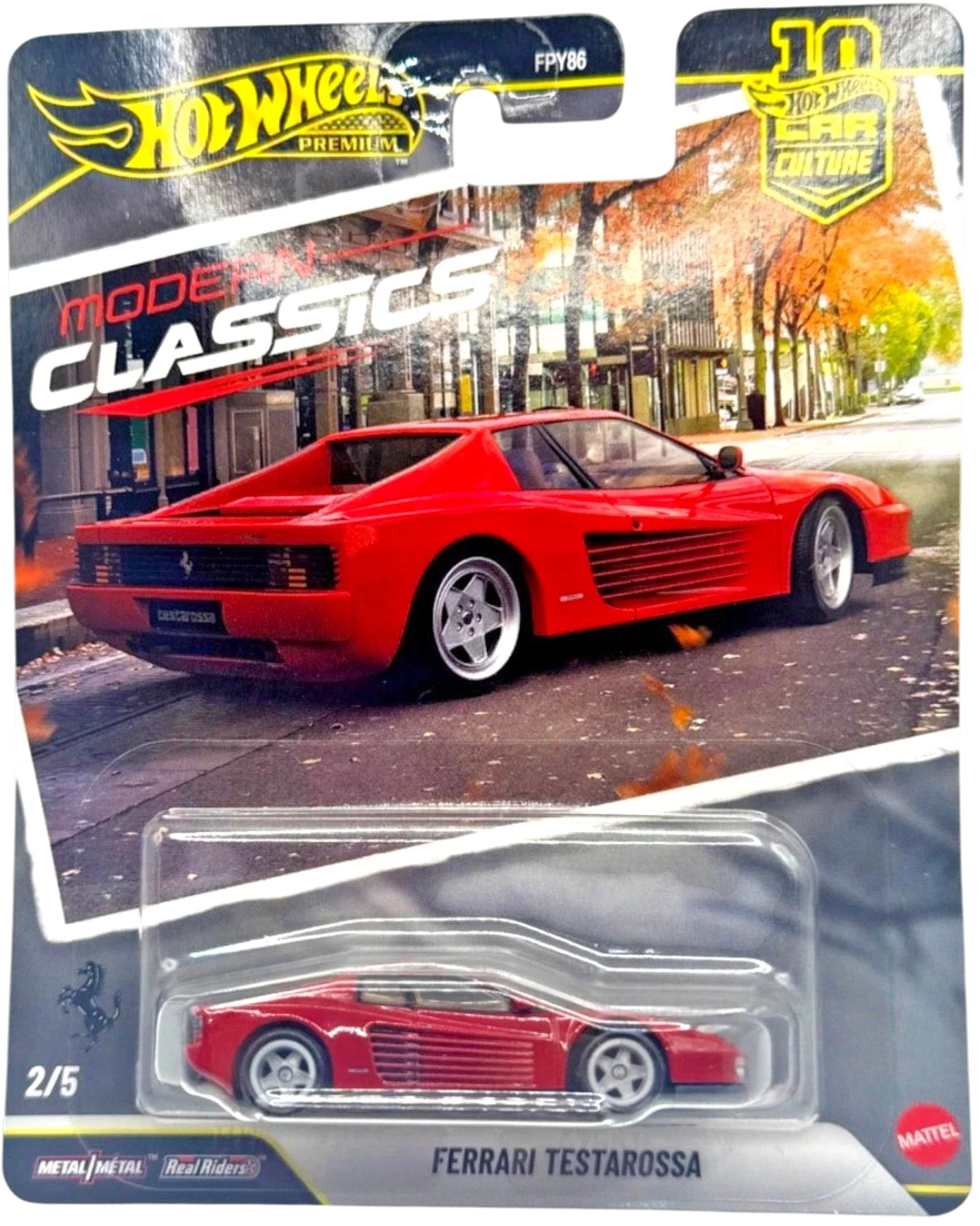 More Than Diecast Hot Wheels 2026 Ferrari Testarossa red diecast car, Modern Classics series.