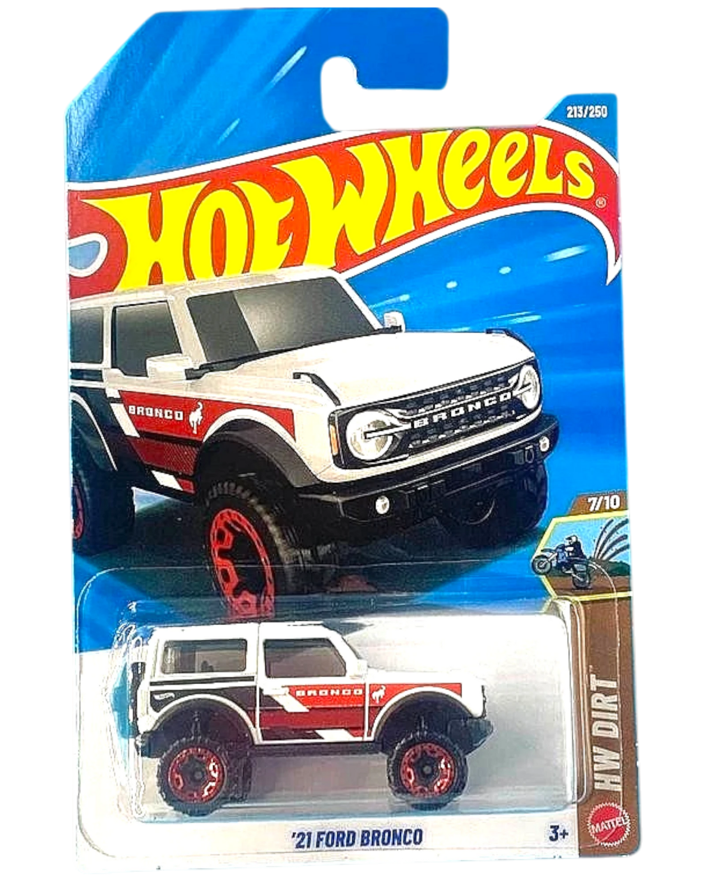 More Than Diecast Hot Wheels 2021 Ford Bronco white die-cast car in original blister pack packaging