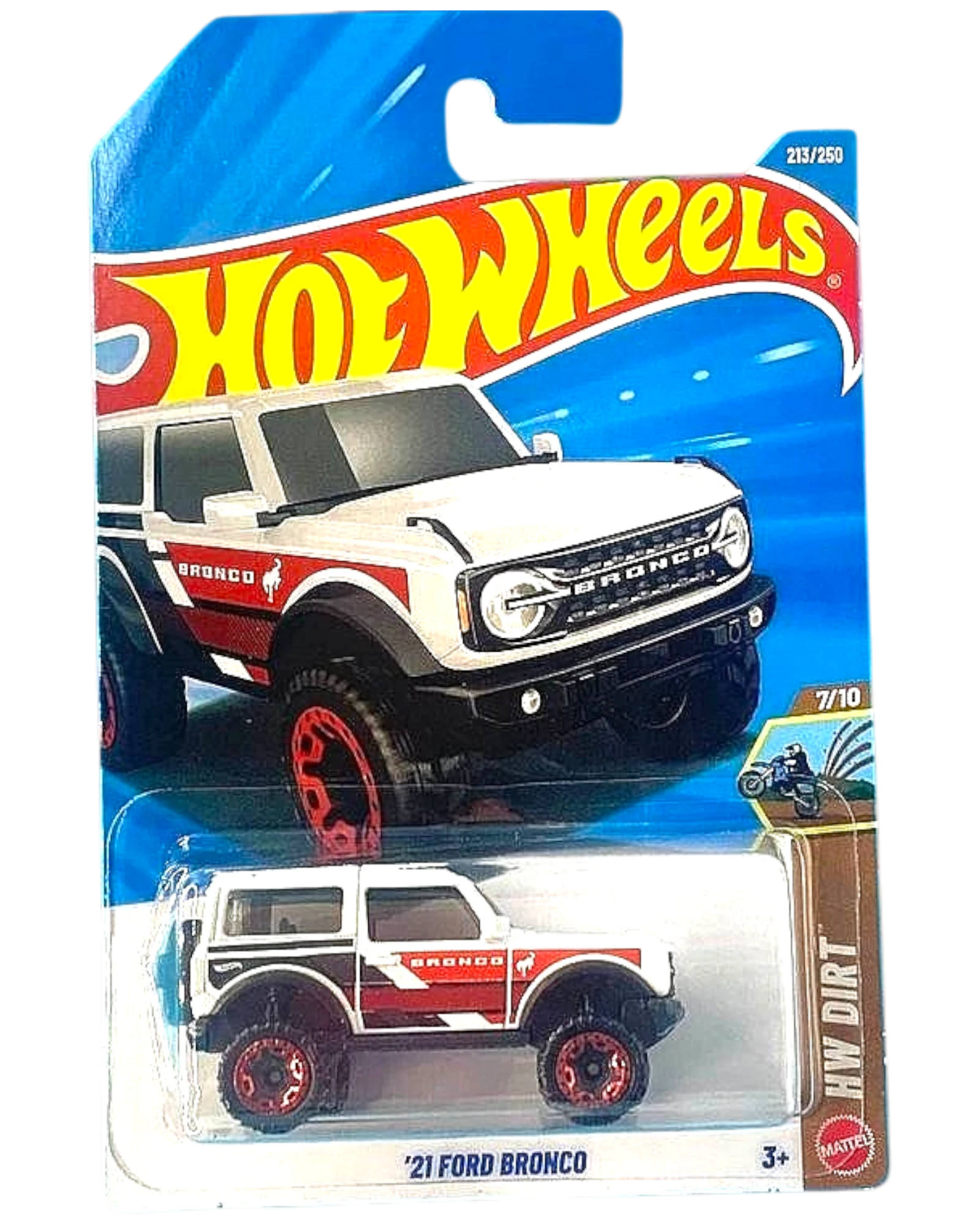 More Than Diecast Hot Wheels 2021 Ford Bronco white die-cast car in original blister pack packaging