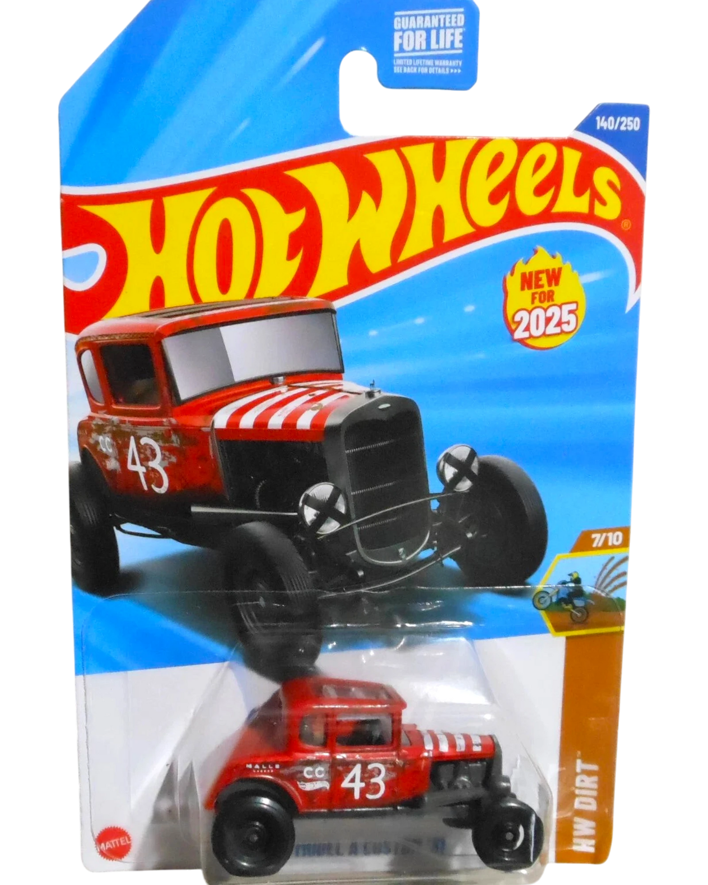 More Than Diecast Hot Wheels HW Dirt Series '31 Ford Model A Custom in red with number 43 racing livery