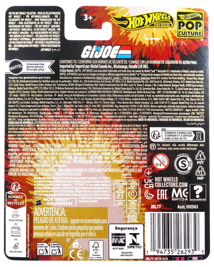 More Than Diecast Hot Wheels Premium 2026 Pop Culture G.I. Joe F-14 Tomcat combat jet collector card back packaging