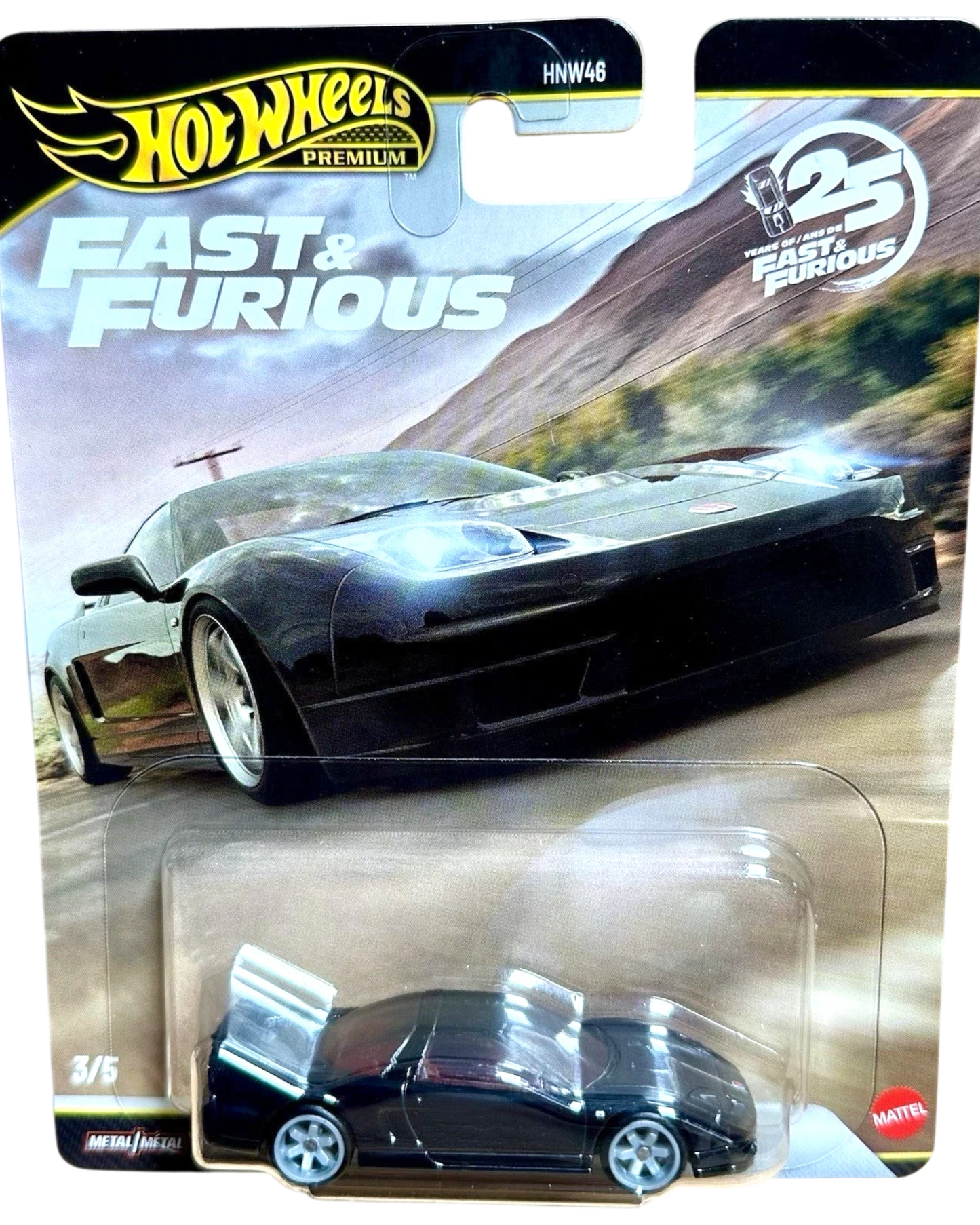 More Than Diecast Hot Wheels 2026 Fast & Furious 25th Anniversary 2003 Honda NSX Type-R die-cast car in blister pack