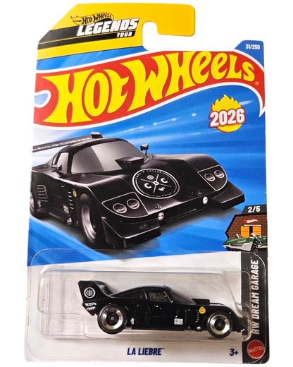 More Than Diecast Hot Wheels 2026 La Libre black die-cast toy car with a spoiler and racing decals.