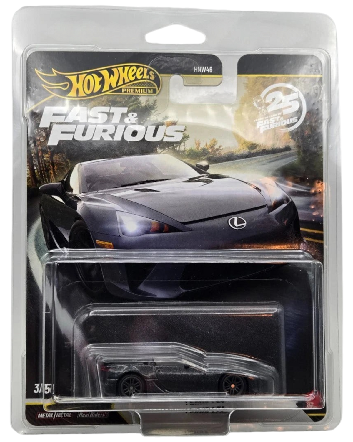 More Than Diecast Hot Wheels Lexus LFA 1:64 die-cast car in Fast & Furious 25th Anniversary premium blister packaging