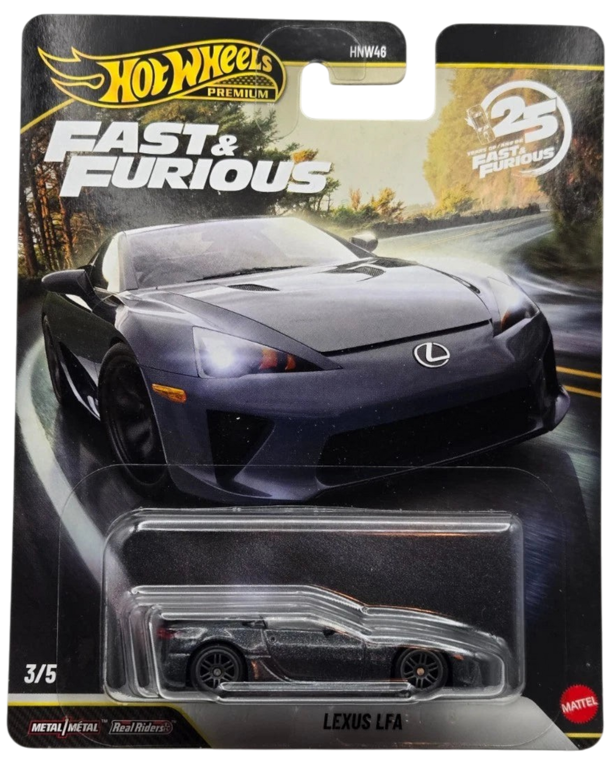 More Than Diecast Hot Wheels Lexus LFA 1:64 die-cast car in Fast & Furious 25th Anniversary premium packaging