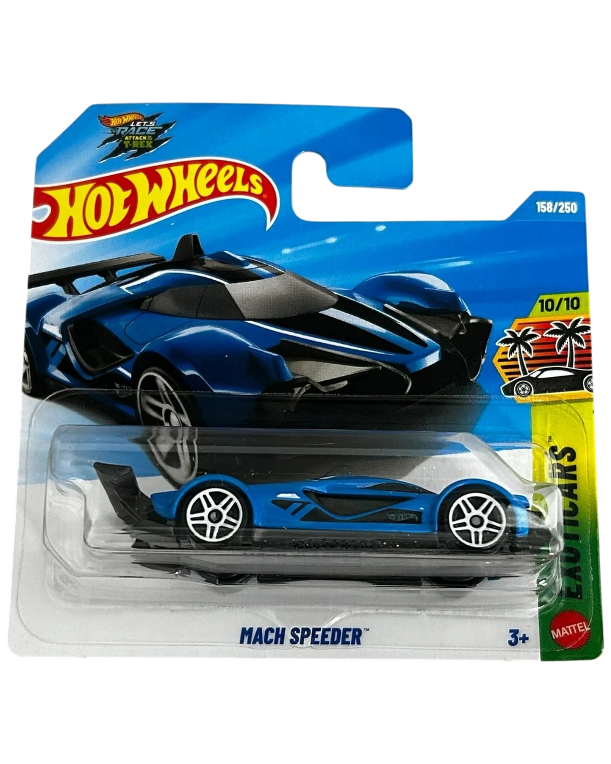 More Than Diecast Hot Wheels Mach Speeder 1:64 scale blue die-cast exotic car in short card packaging