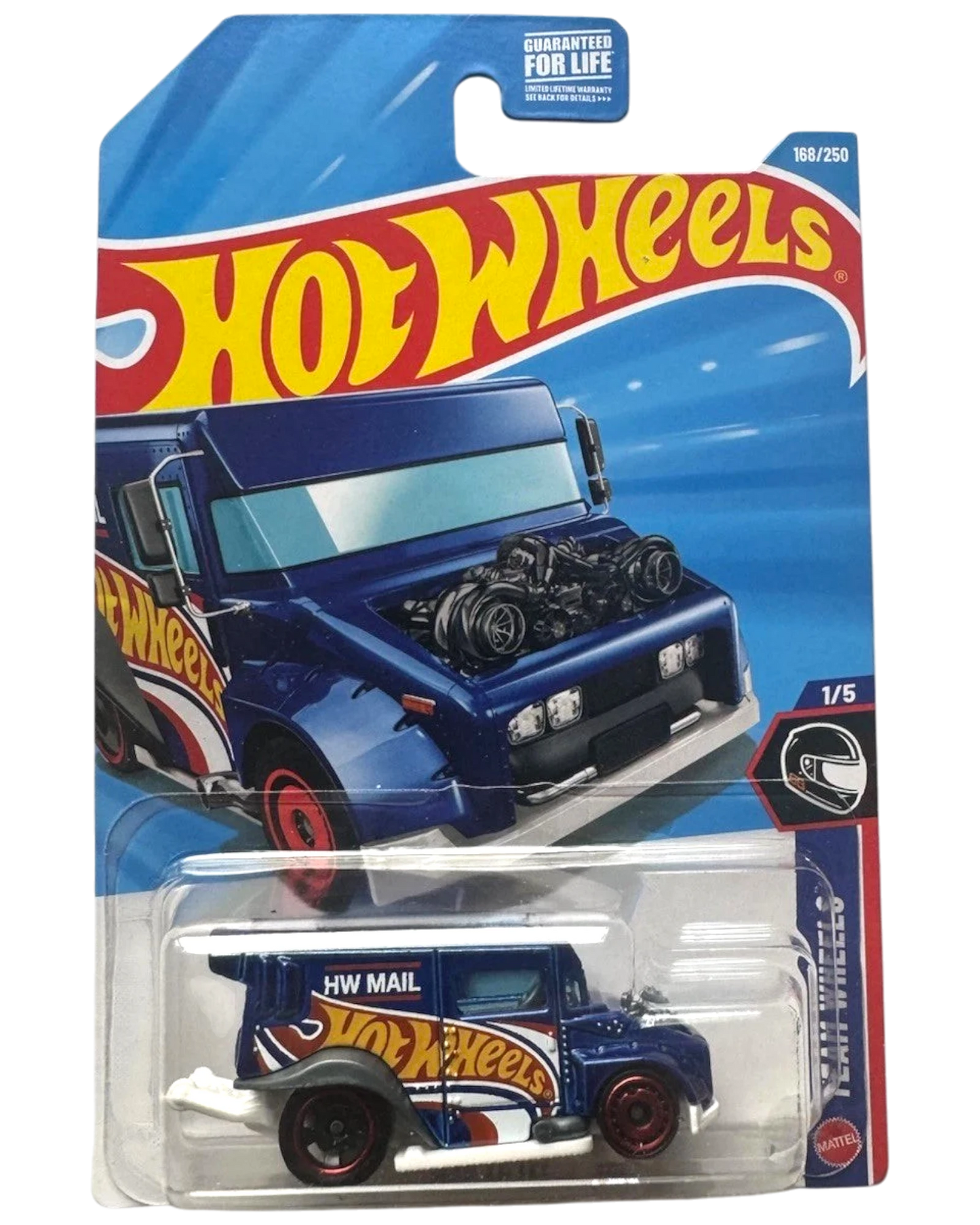 More Than Diecast 2026 Hot Wheels TEAM WHEELS 1/5 Mailed It blue mail truck toy with "HW MAIL" text and Hot Wheels logo.