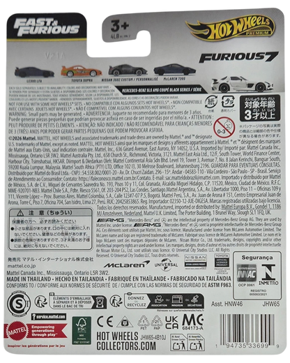 More Than Diecast Hot Wheels Fast & Furious 25th Anniversary Mercedes-Benz SLS AMG Coupe packaging back view