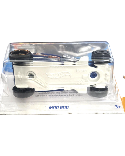 More Than Diecast Hot Wheels Mod Rod Treasure Hunt die-cast car in original blister packaging, bottom view.