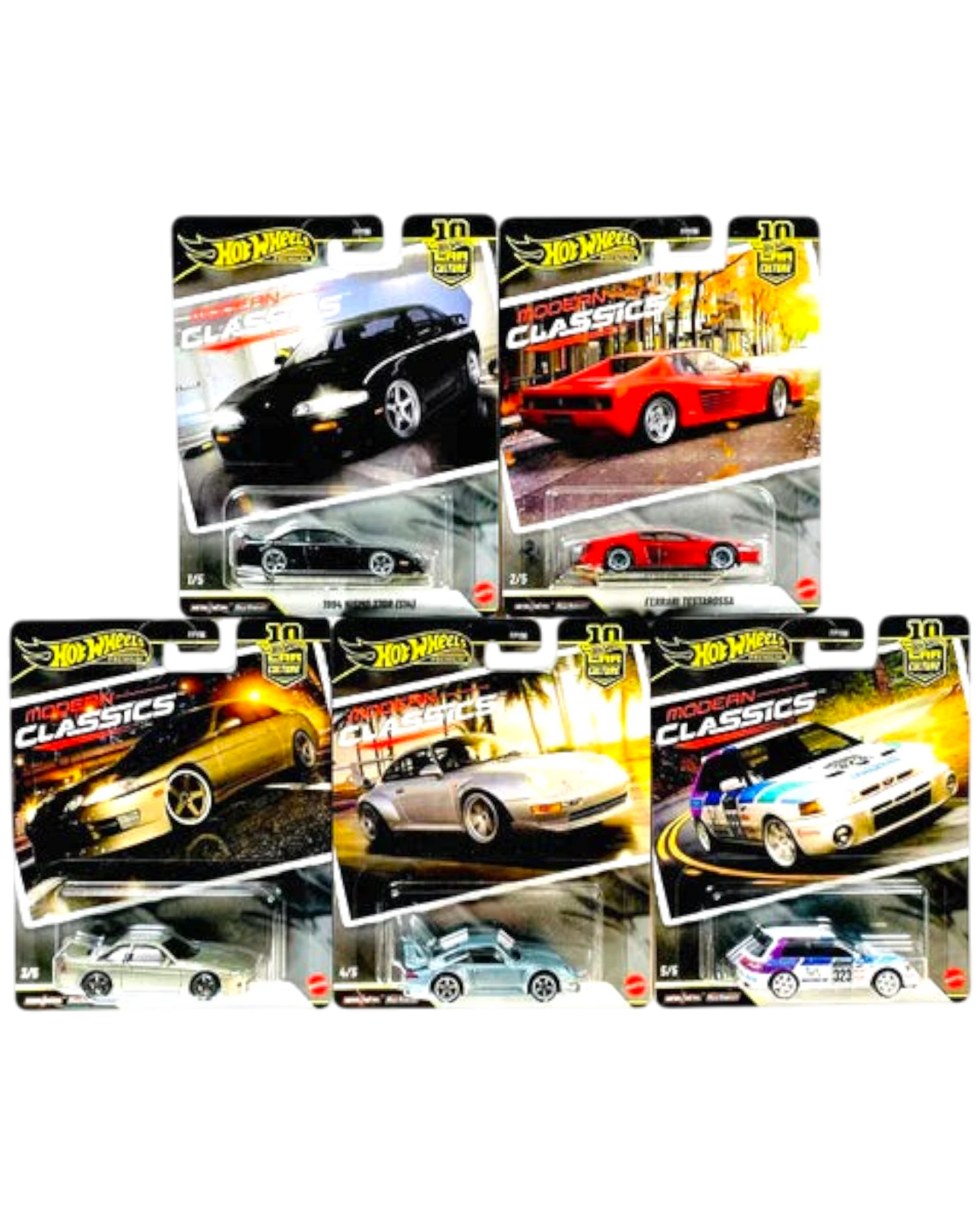 More Than Diecast Hot Wheels 2026 Car Culture Modern Classics set of 5 die-cast cars in packaging.