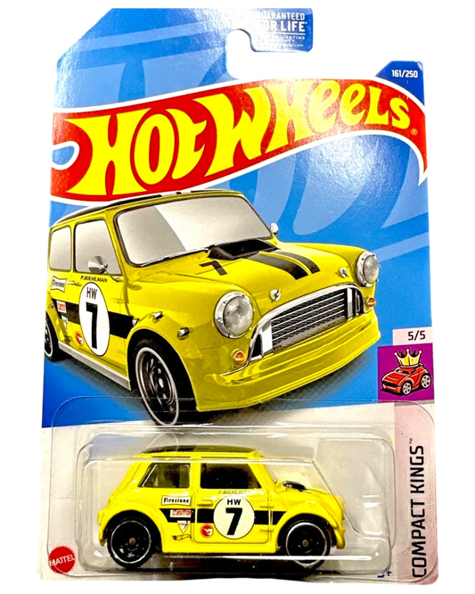 More Than Diecast Hot Wheels Morris Mini yellow Treasure Hunt die-cast car in original blister packaging