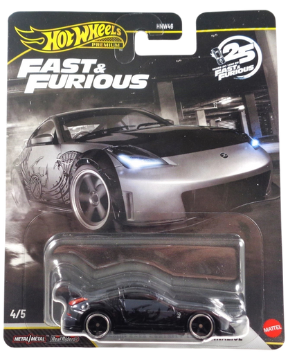 More Than Diecast Hot Wheels Nissan 350Z Custom 1:64 die-cast car in Fast & Furious 25th Anniversary packaging