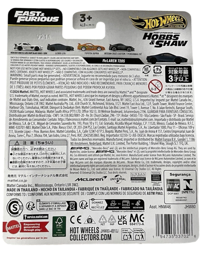 More Than Diecast Hot Wheels Premium Fast & Furious 25th Anniversary set packaging back view with product details