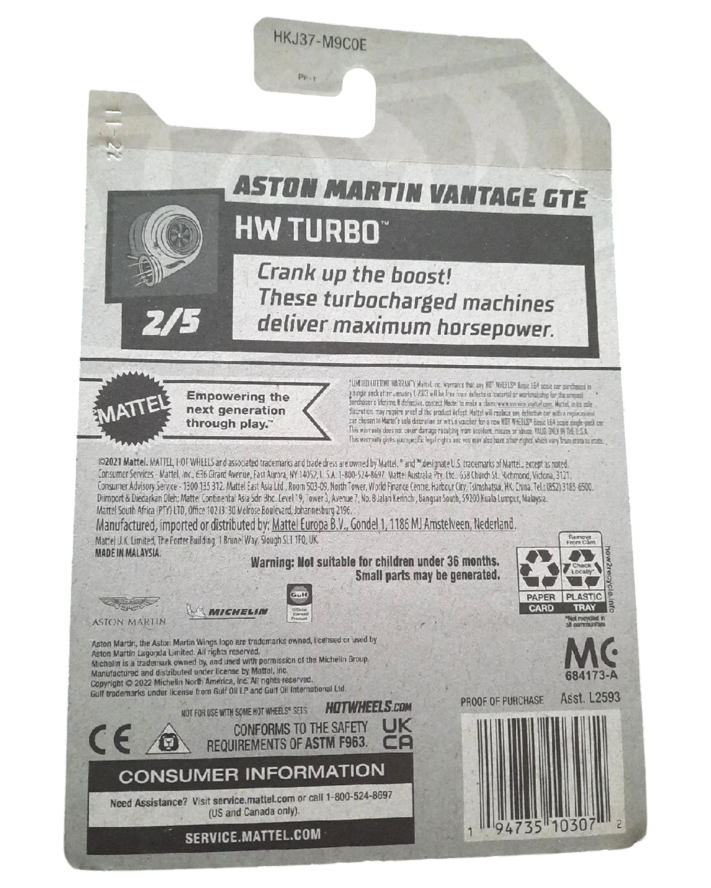 Back of More Than Diecast Hot Wheels 32 Ford packaging showing product details and safety information