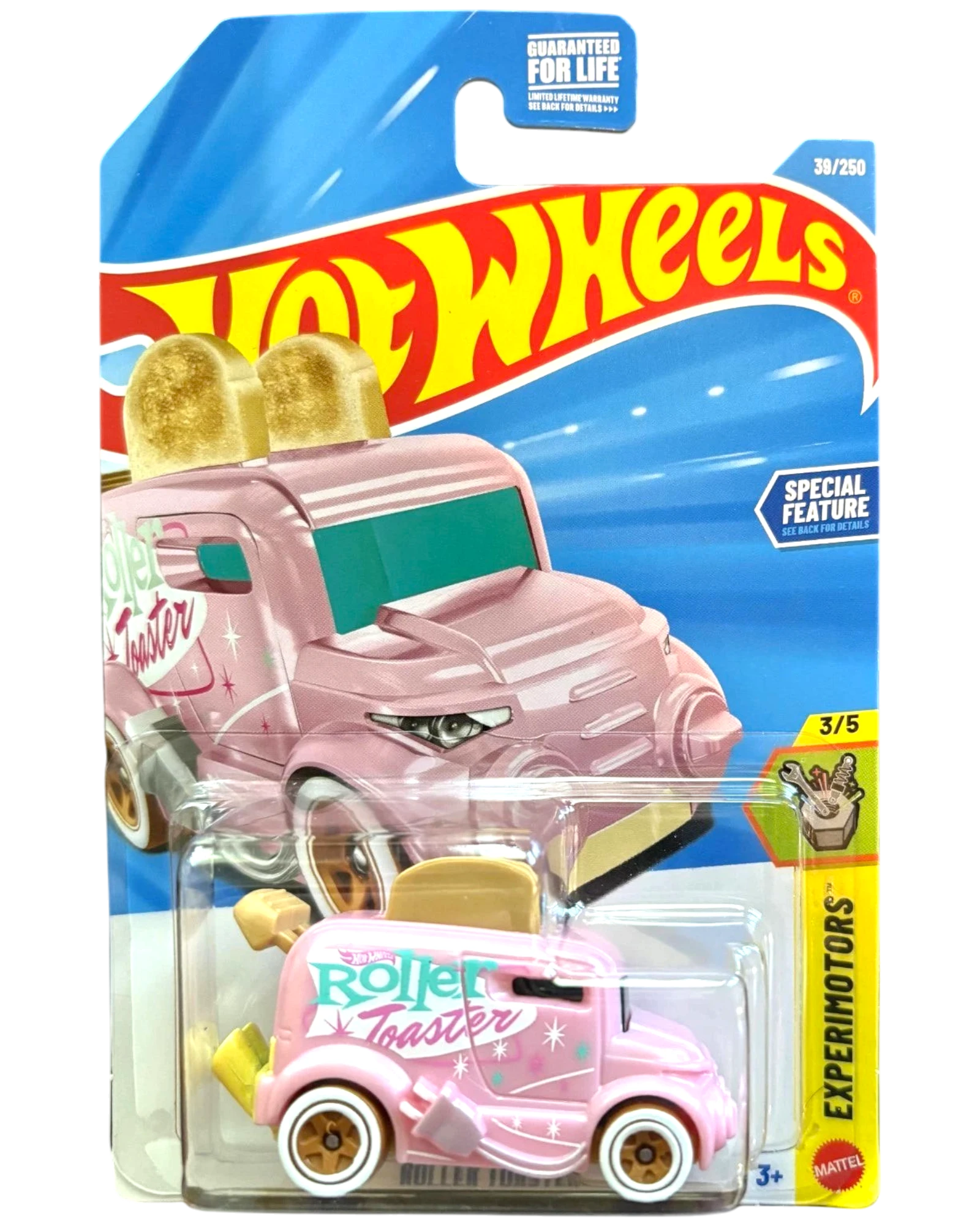 More Than Diecast Hot Wheels pink Roller Toaster toy car with toast popping out, part of the 2026 collection.