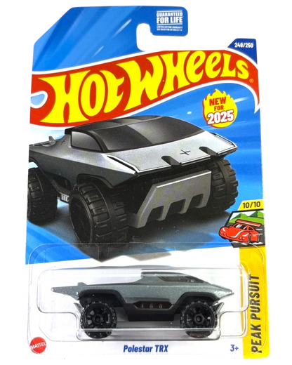 More Than Diecast Hot Wheels Polestar TRX silver die-cast SUV from the 2025 Peak Pursuit series in blister packaging