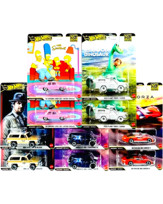 More Than Diecast Hot Wheels 2026 Pop Culture Case S featuring 10 premium die-cast cars in original blister packaging