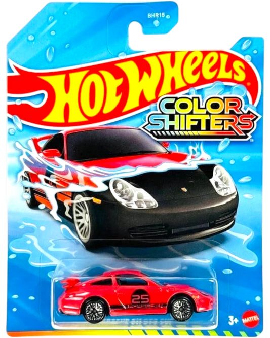 More Than Diecast Hot Wheels Color Shifters Porsche 911 GT3 Cup 1:64 scale die-cast car in red packaging