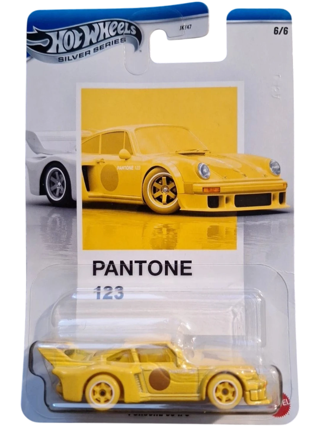 More Than Diecast Hot Wheels Porsche 934/5 Silver Series Pantone 123 yellow die-cast car in original blister pack.