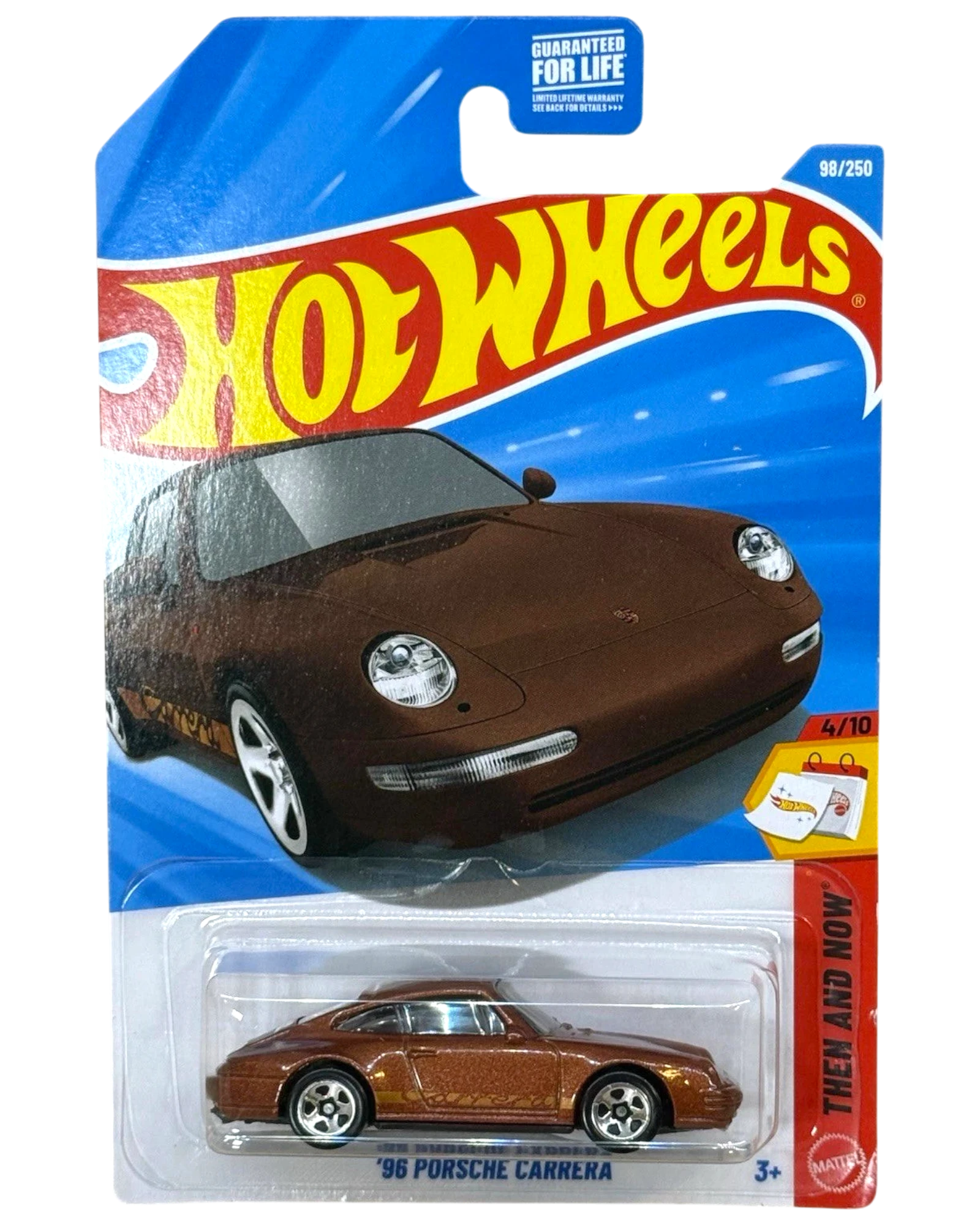 More Than Diecast 2026 Hot Wheels '96 Porsche Carrera in brown, part of the Then and Now series.