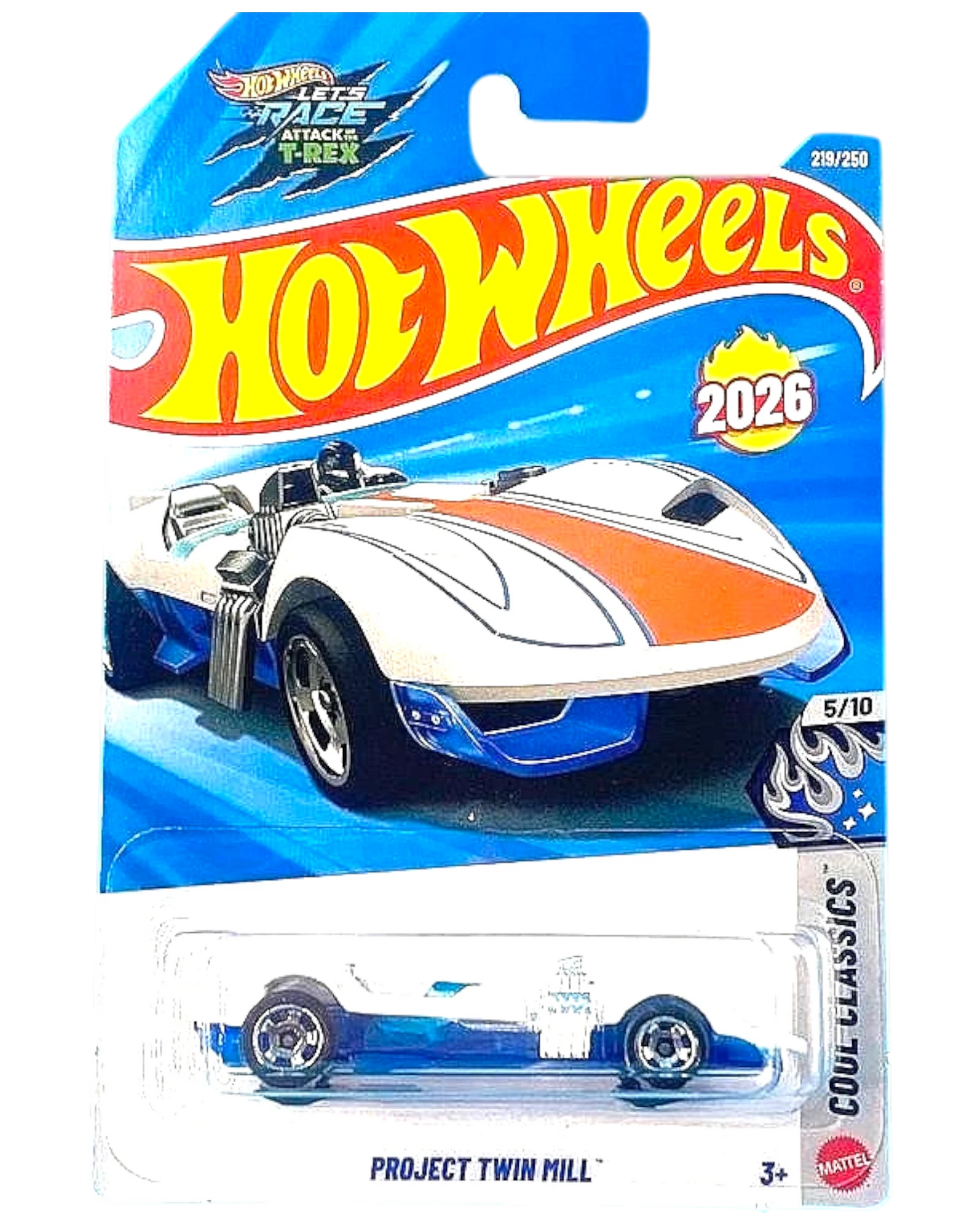 More Than Diecast Hot Wheels Project Twin Mill white 1:64 scale die-cast car in original blister card packaging