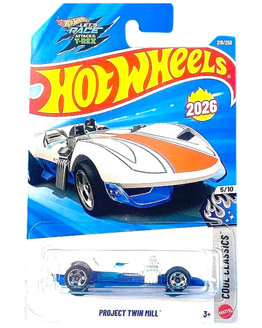More Than Diecast Hot Wheels Project Twin Mill white 1:64 scale die-cast car in original blister card packaging